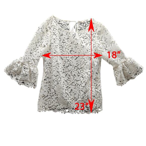 Boden Lace Blouse. Size  4 Elegant timeless Flared sleeves Cottage Country Fairy - Picture 8 of 9